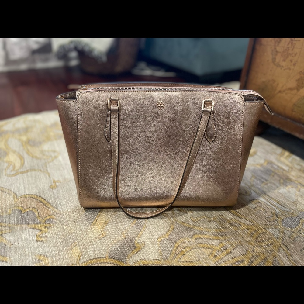 AUTHENTIC Tory Burch Emerson Rose Gold Tote